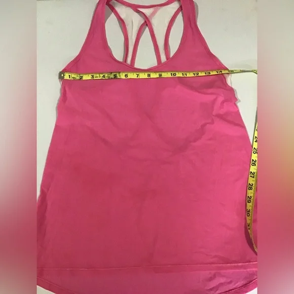 Lululemon Tranquil Tank in Pink Paradise Mesh Open Back Top no tag size 8 Rare - Picture 4 of 7